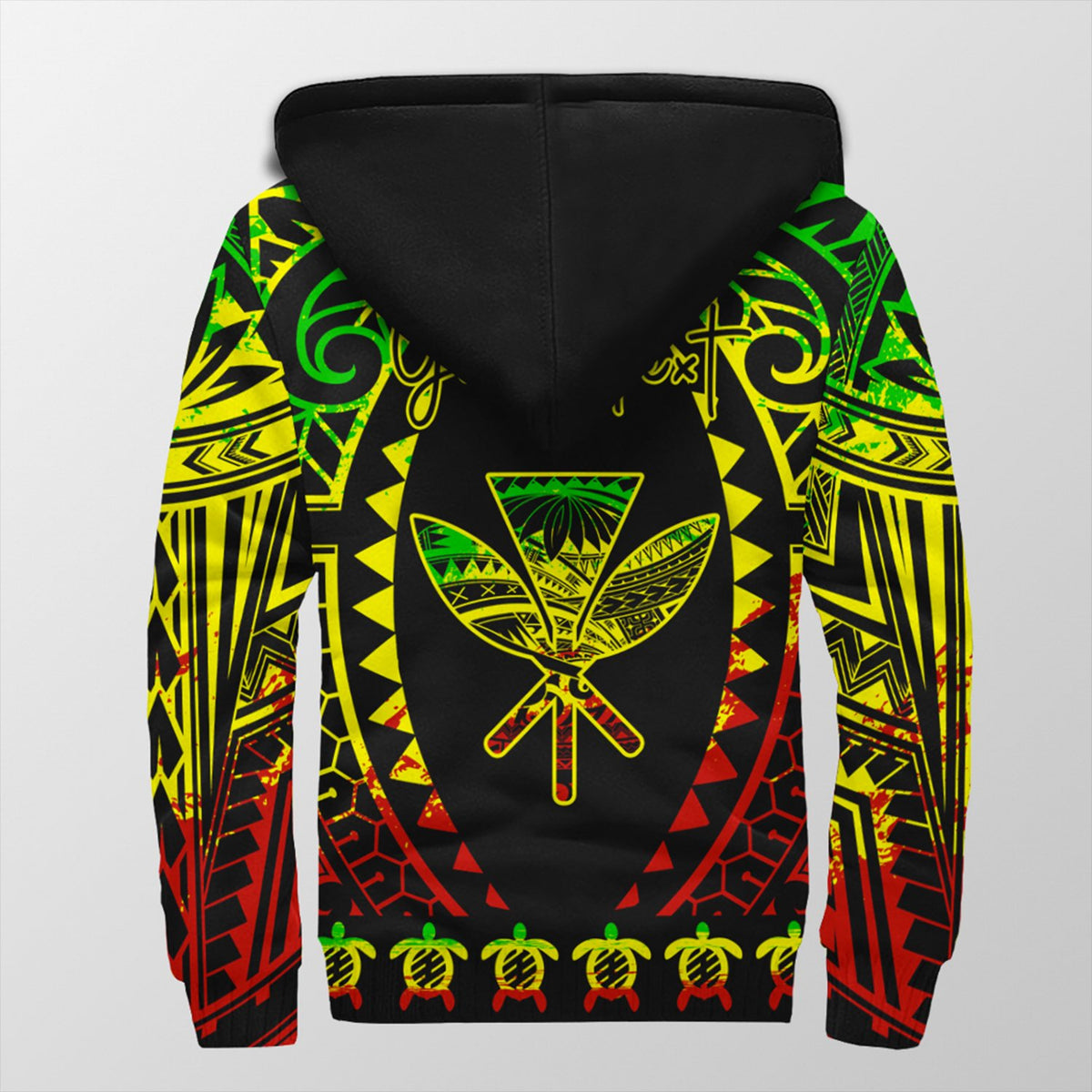 Hawaii - Hawaiian Girl Reggae Sherpa Hoodie AH - Polynesian Pride