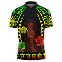 Hawaii Polo Shirt Hawaiian Girl Reggae Polo Shirt - Polynesian Pride