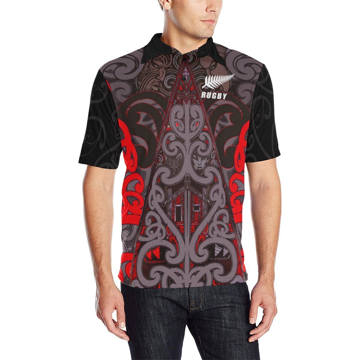 New Zealand Maori Rugby Polo T Shirt - Polynesian Pride
