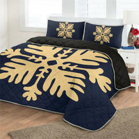 Hawaiian Royal Pattern Quilt Bed Set - Indigo - H2 Style - AH - Polynesian Pride