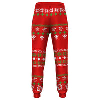 Hawaiian Santa Claus Mele Kalikimaka Joggers - Aviv Style - Red - AH - Polynesian Pride
