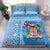 (Custom Personalised) Fiji Dreamy Bedding Set Tapa Pattern LT13 Blue - Polynesian Pride