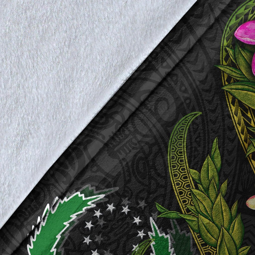 Pohnpei Polynesian Custom Personalised Blanket - Plumeria Tribal - Polynesian Pride