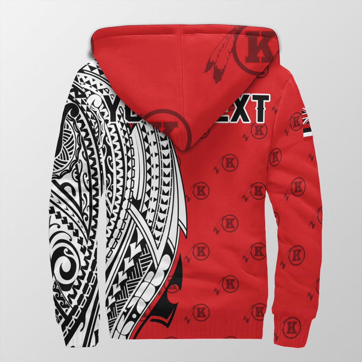 (Personalised) Hawaii - Kahuku High Tribal Kakau Sherpa Hoodie AH - Polynesian Pride