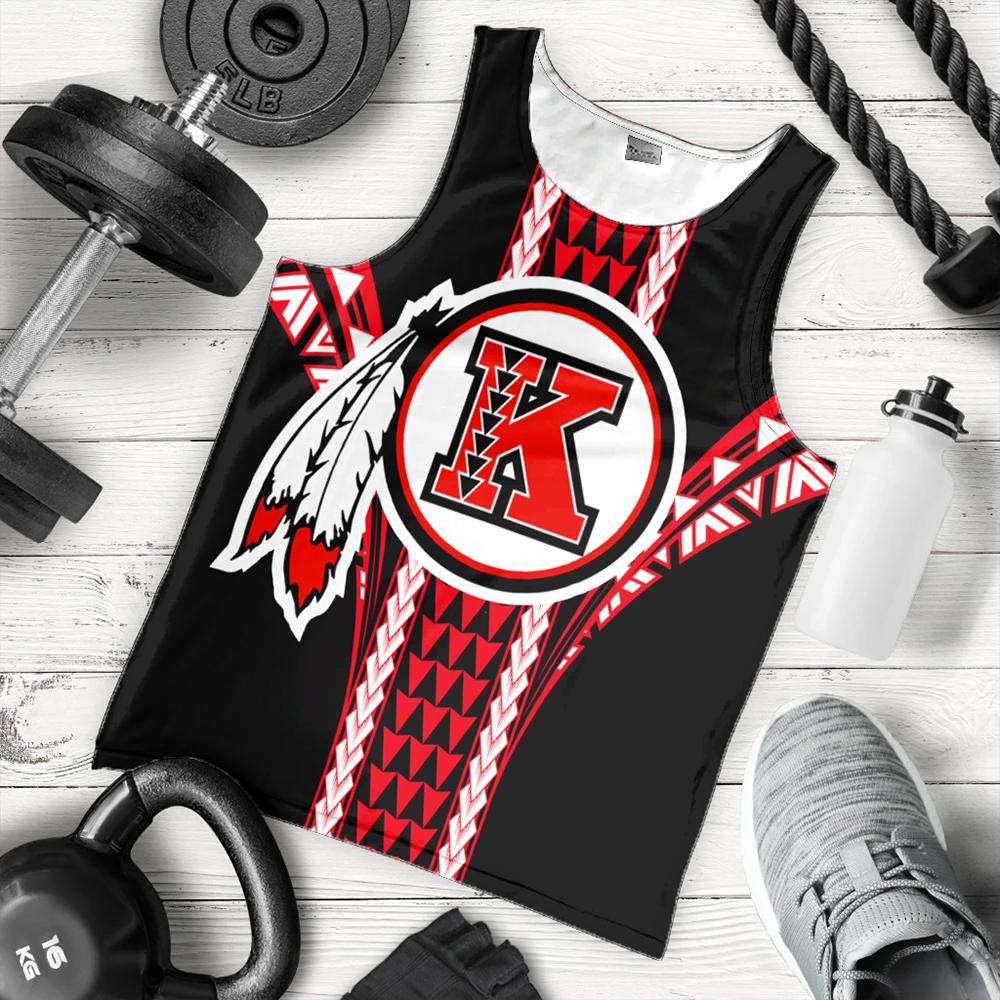 Hawaii Men's Tank Top - Kahuku High Football Tank Top AH Red - Polynesian Pride