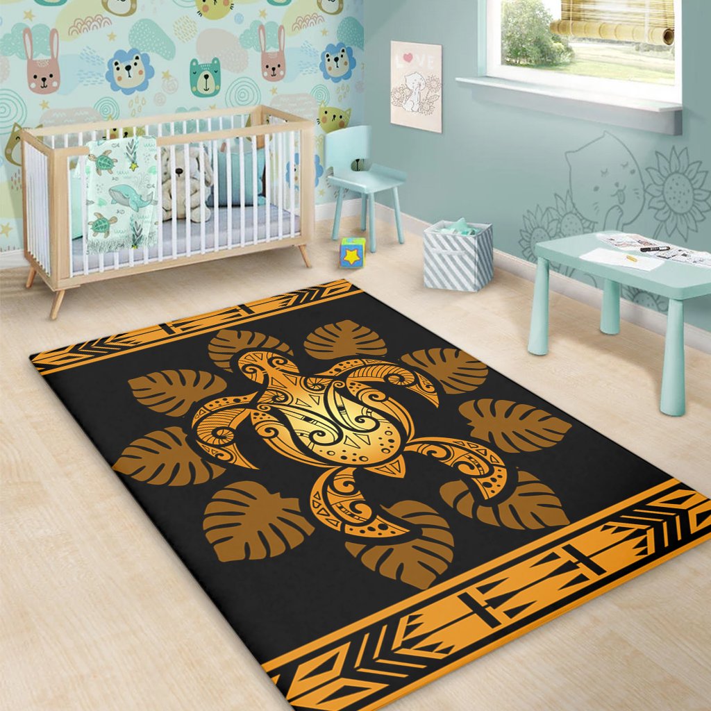 Hawaii Area Rug - Tribe Turtle Area Rug AH - Polynesian Pride