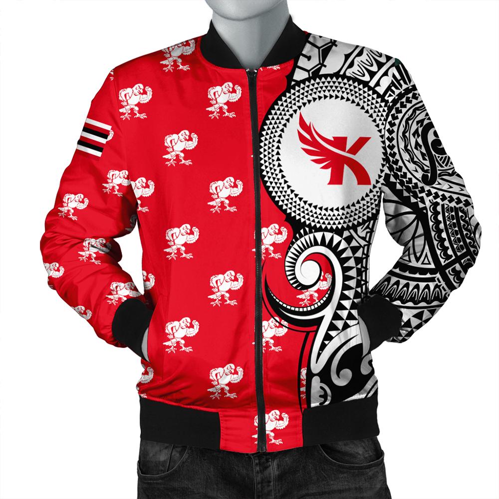 (Personalized) Hawaii Bomber Jacket - Kauai High Tribal Kakau Bomber Jacket AH Red Unisex - Polynesian Pride