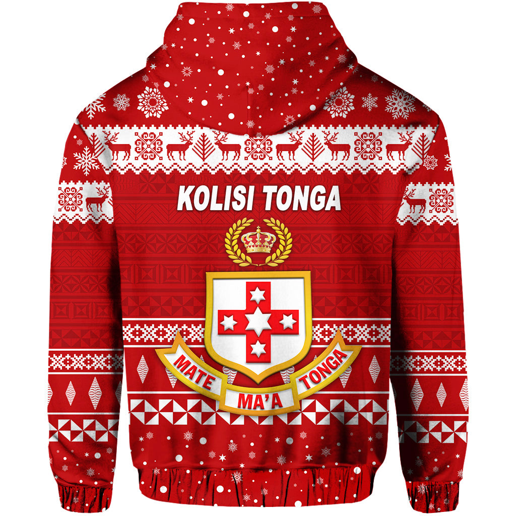 Kolisi Tonga College Christmas Zip Hoodie Simple Style LT8 - Polynesian Pride