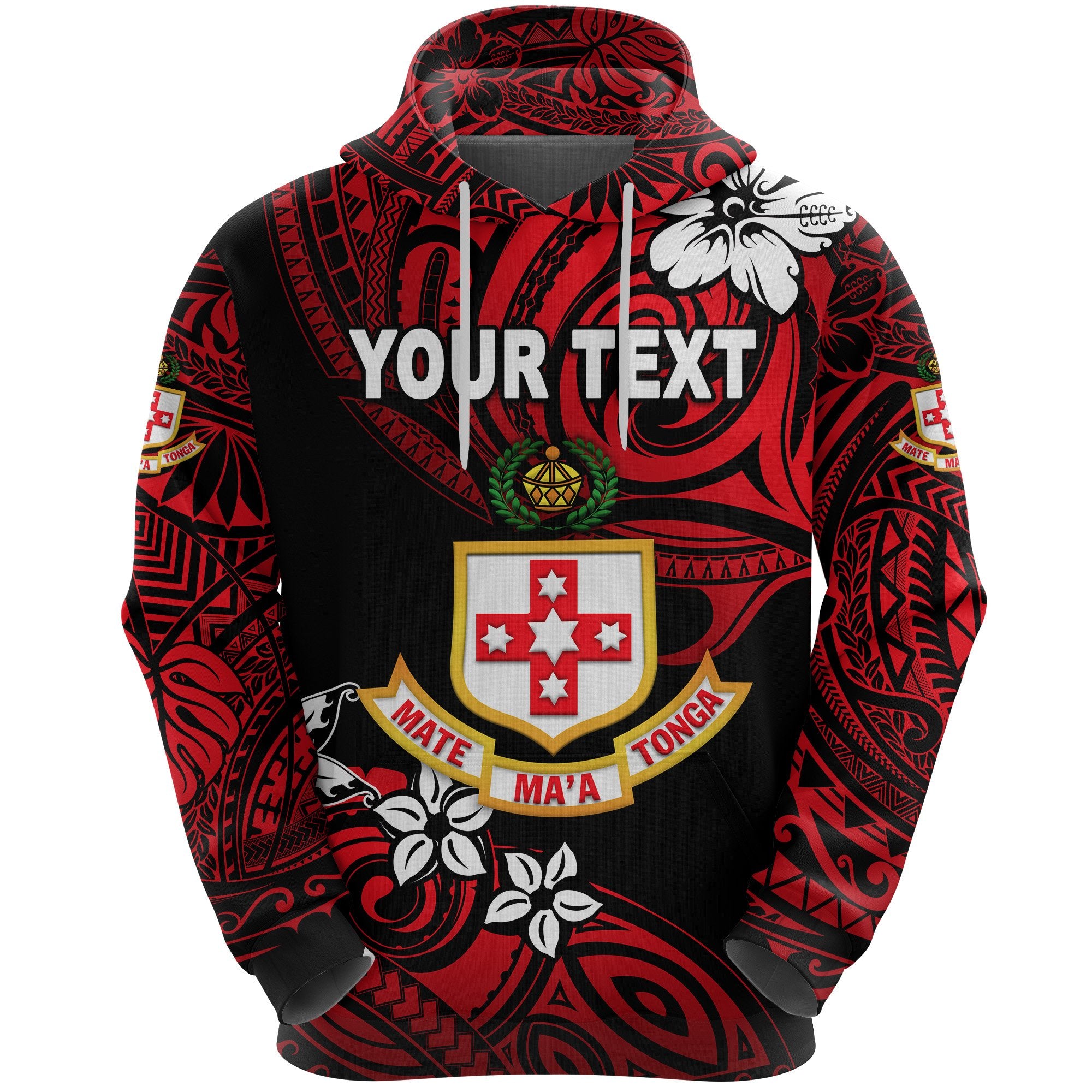 Custom Kolisi Tonga Hoodie Mate Maa Tonga Unique Vibes Unisex Red - Polynesian Pride