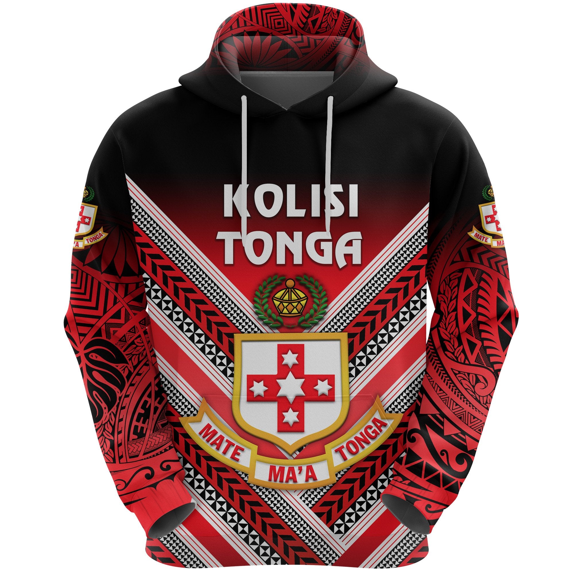 Kolisi Tonga Hoodie Mate Maa Tonga Creative Style Unisex Red - Polynesian Pride