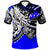 Kosrae Polo Shirt Tribal Jungle Blue Pattern Unisex Blue - Polynesian Pride