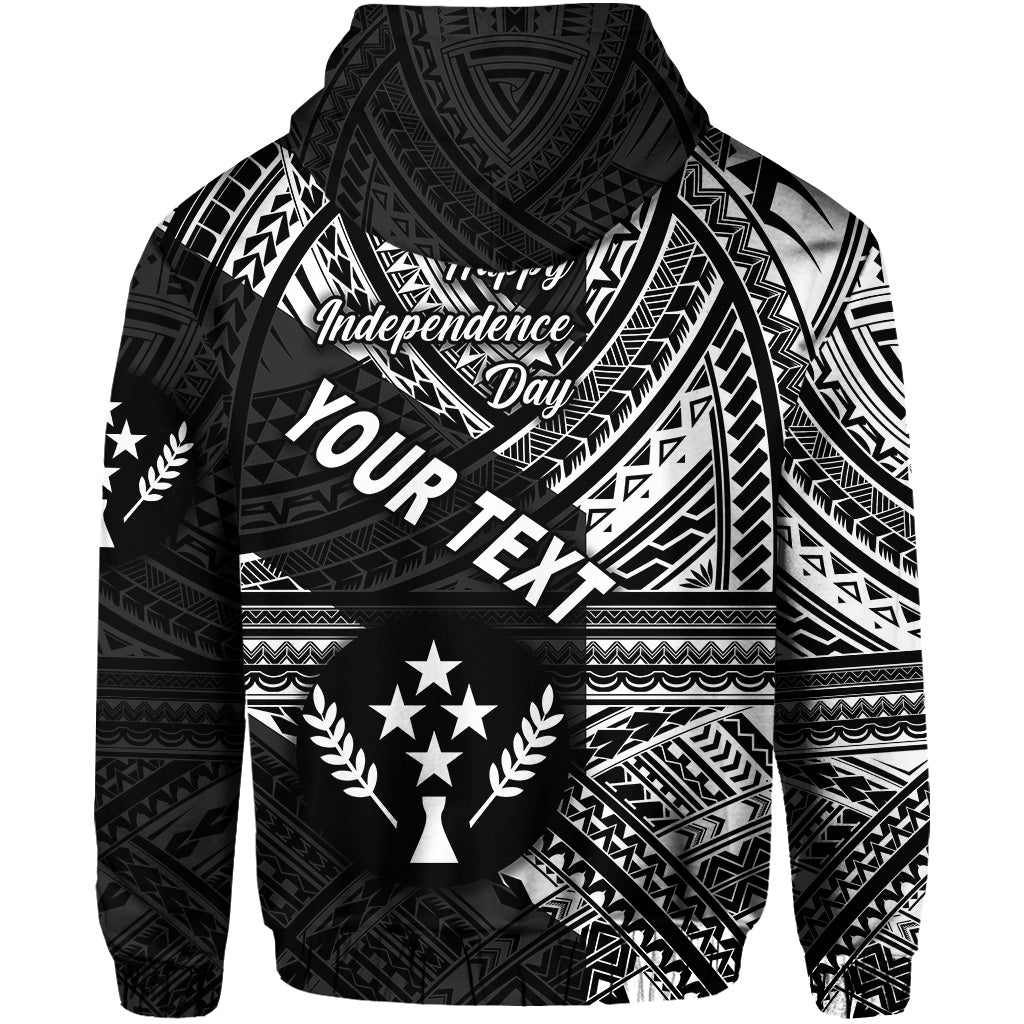 Custom FSM Kosrae Zip Hoodie Happy Independence Day Original Vibes Black LT8 - Polynesian Pride