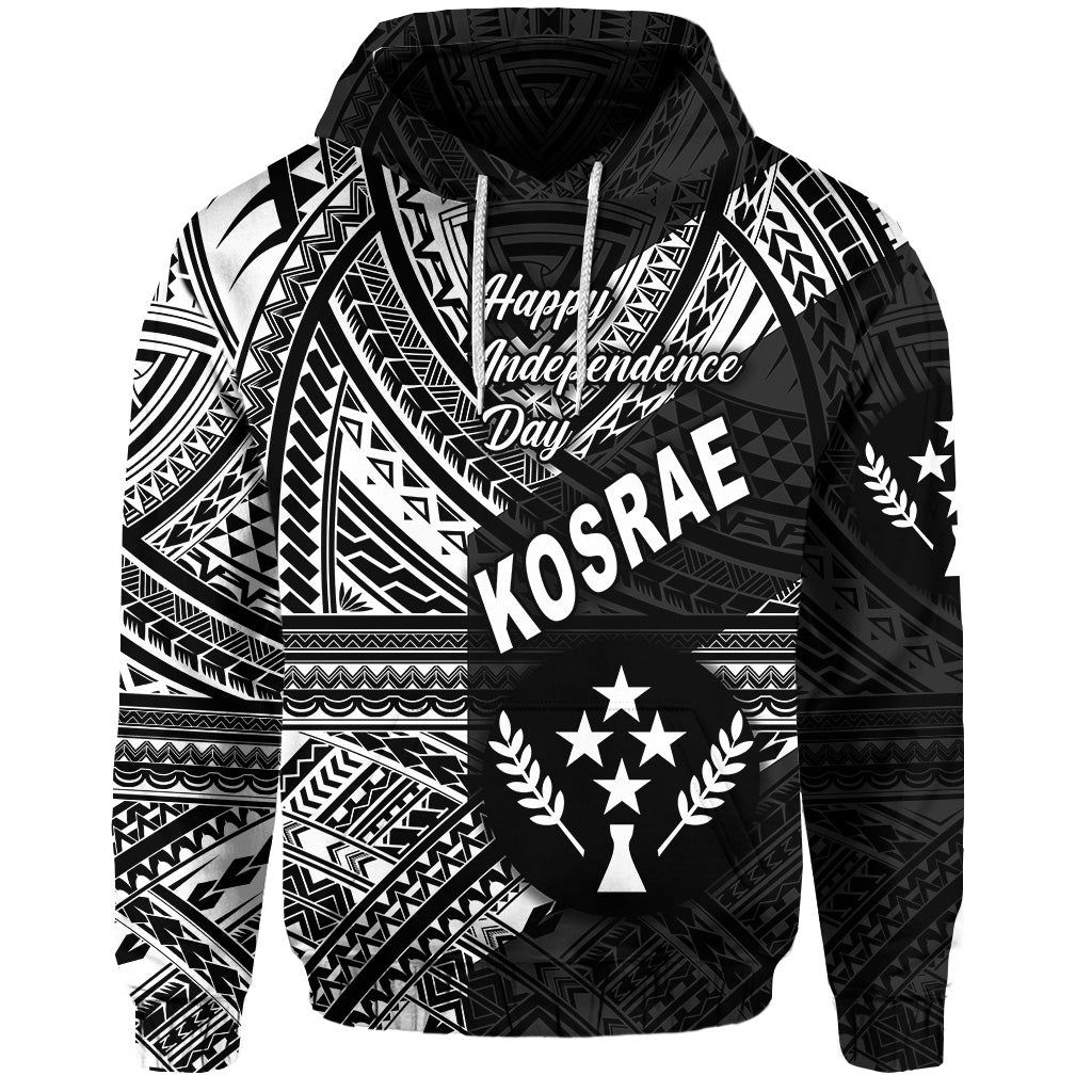 Custom FSM Kosrae Hoodie Happy Independence Day Original Vibes Black LT8 - Polynesian Pride