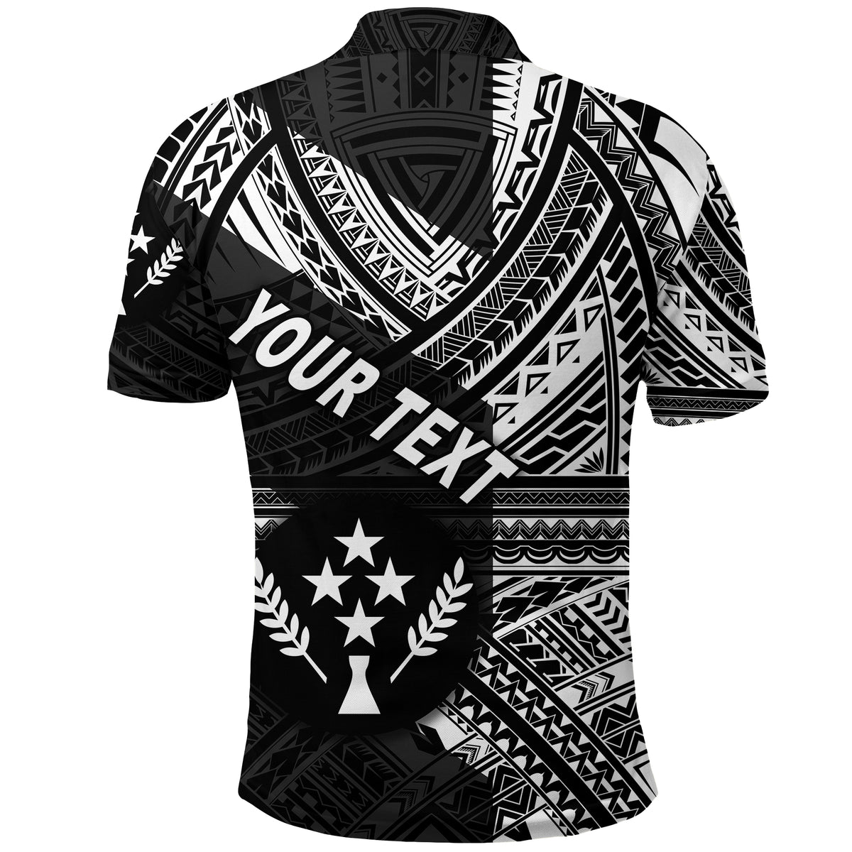 Custom FSM Kosrae Polo Shirt Original Style Black LT8 - Polynesian Pride