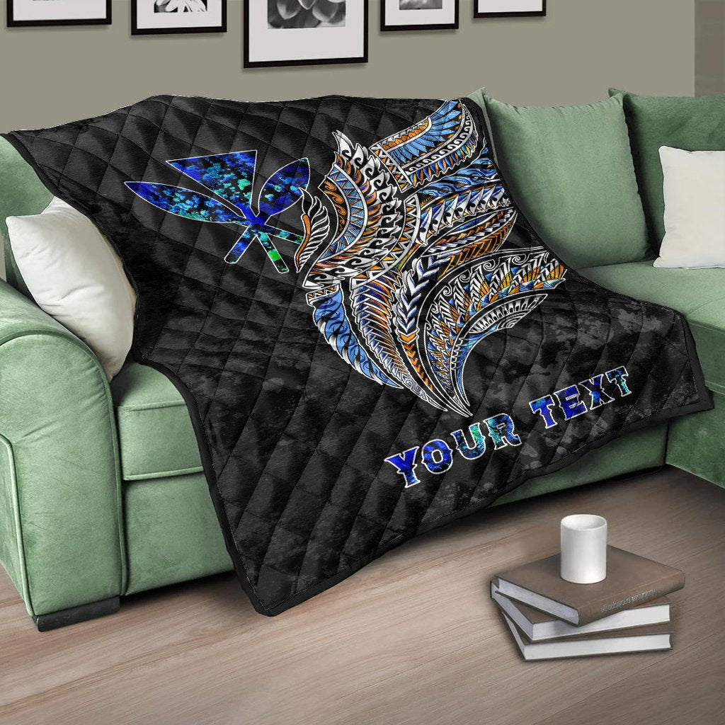 Polynesian Hawaii Custom Personalised Quilt - Polynesian Wings Black - Polynesian Pride