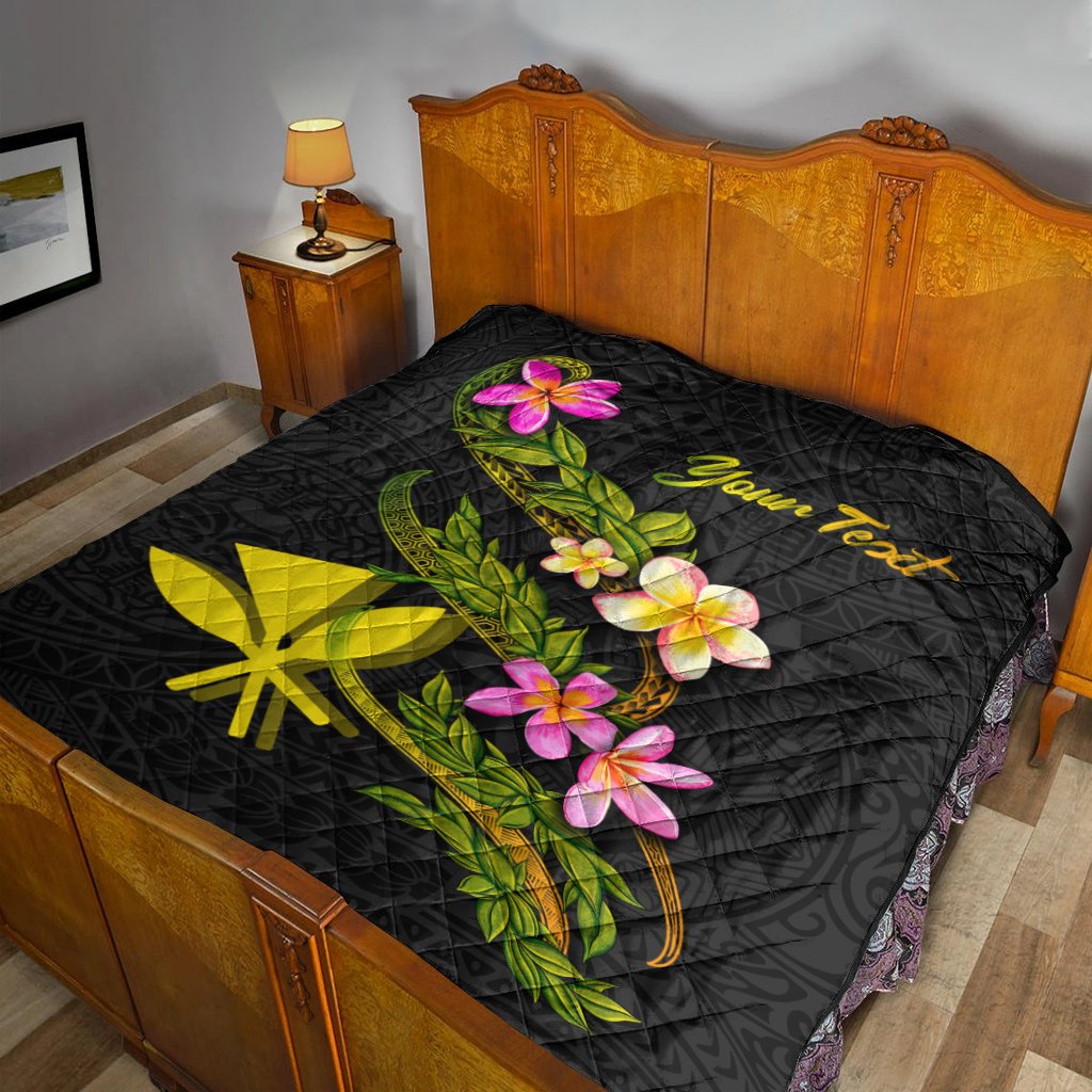 Hawaii Polynesian Custom Personalised Quilt - Plumeria Tribal - Polynesian Pride