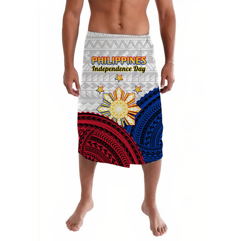 Philippines Independence Day Lavalava Proud To Be Filipino Polynesian Pattern LT14 White - Polynesian Pride