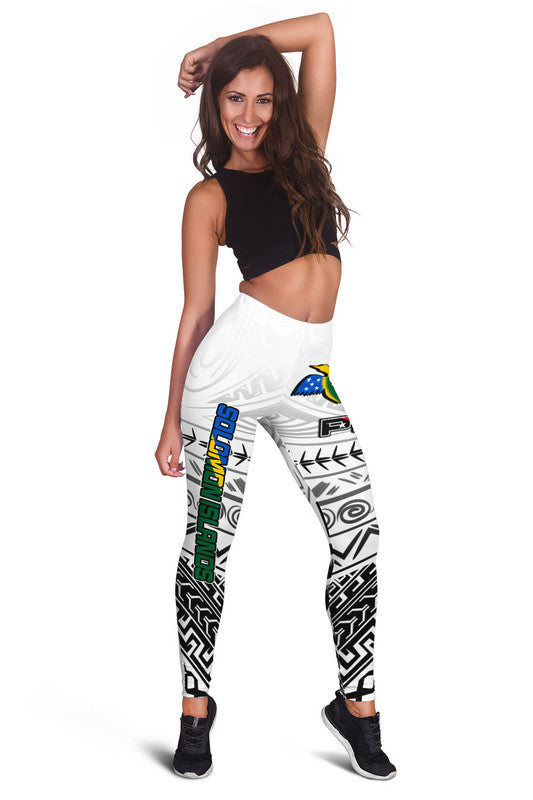 Papua New Guinea And Solomon Islands Legging LT6 White - Polynesian Pride