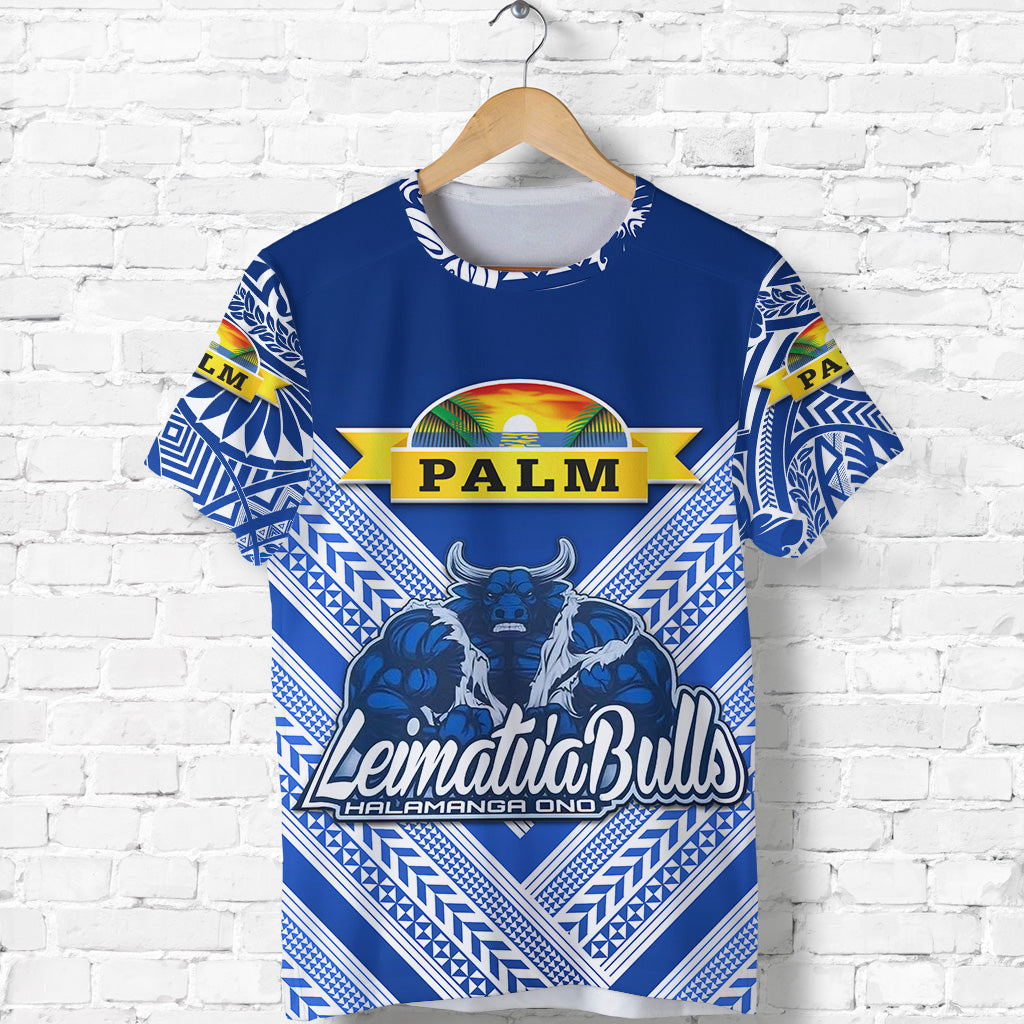 Custom Mate Maa Tonga T Shirt Leimatua Bulls Creative Style Blue, Custom Text and Number LT8 - Polynesian Pride