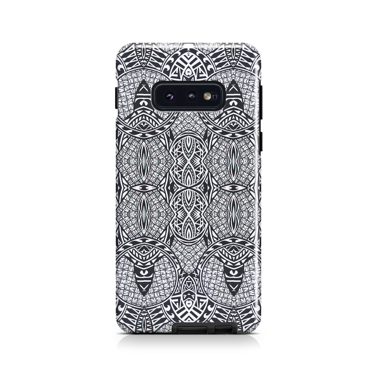 Polynesian Tough Case Black And White Samsung Galaxy S10e - Polynesian Pride