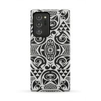 Polynesian Tribal Tough Case Black White Samsung Galaxy Note 20 Ultra - Polynesian Pride