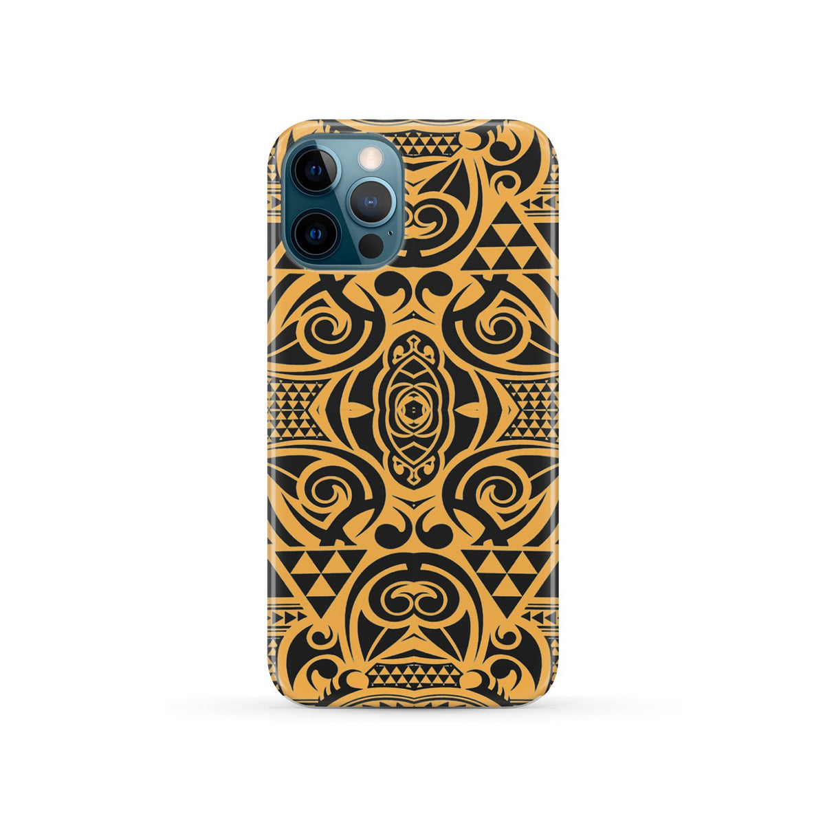 Polynesian Phone Case Yellow Black iPhone 12 Pro - Polynesian Pride