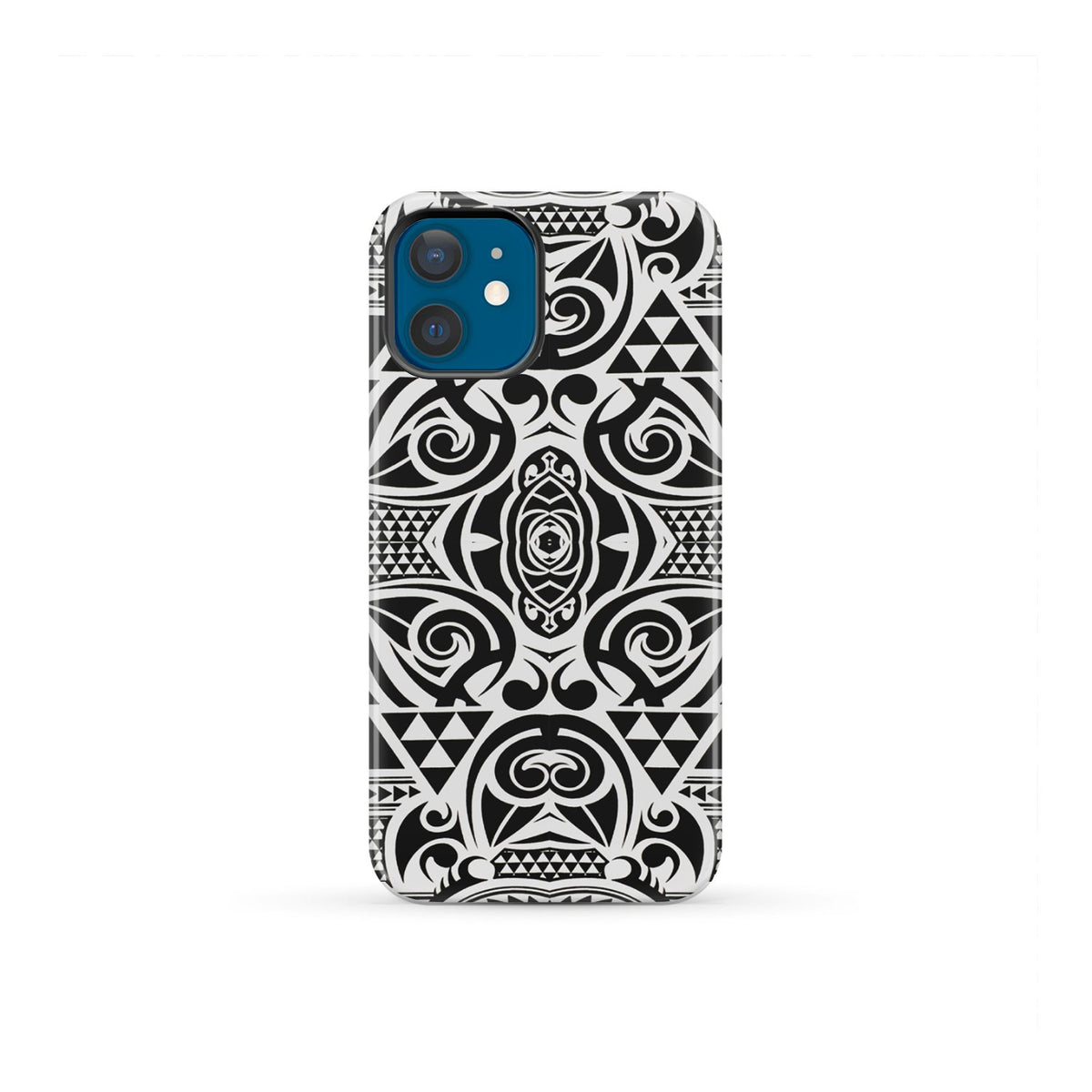 Polynesian Tribal Tough Case Black White iPhone 12 Mini - Polynesian Pride
