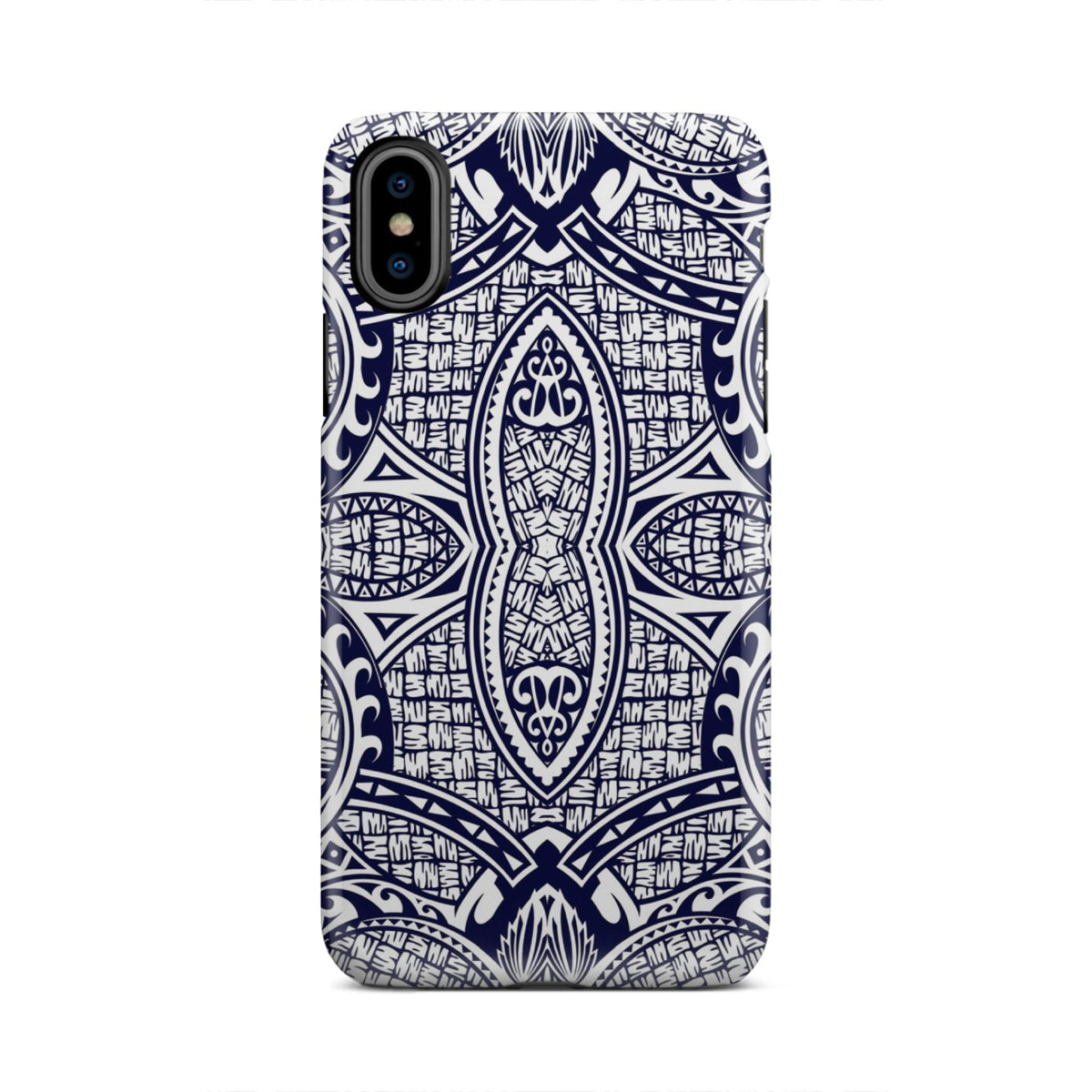 Polynesian Tough Case Blue And White iPhone X - Polynesian Pride