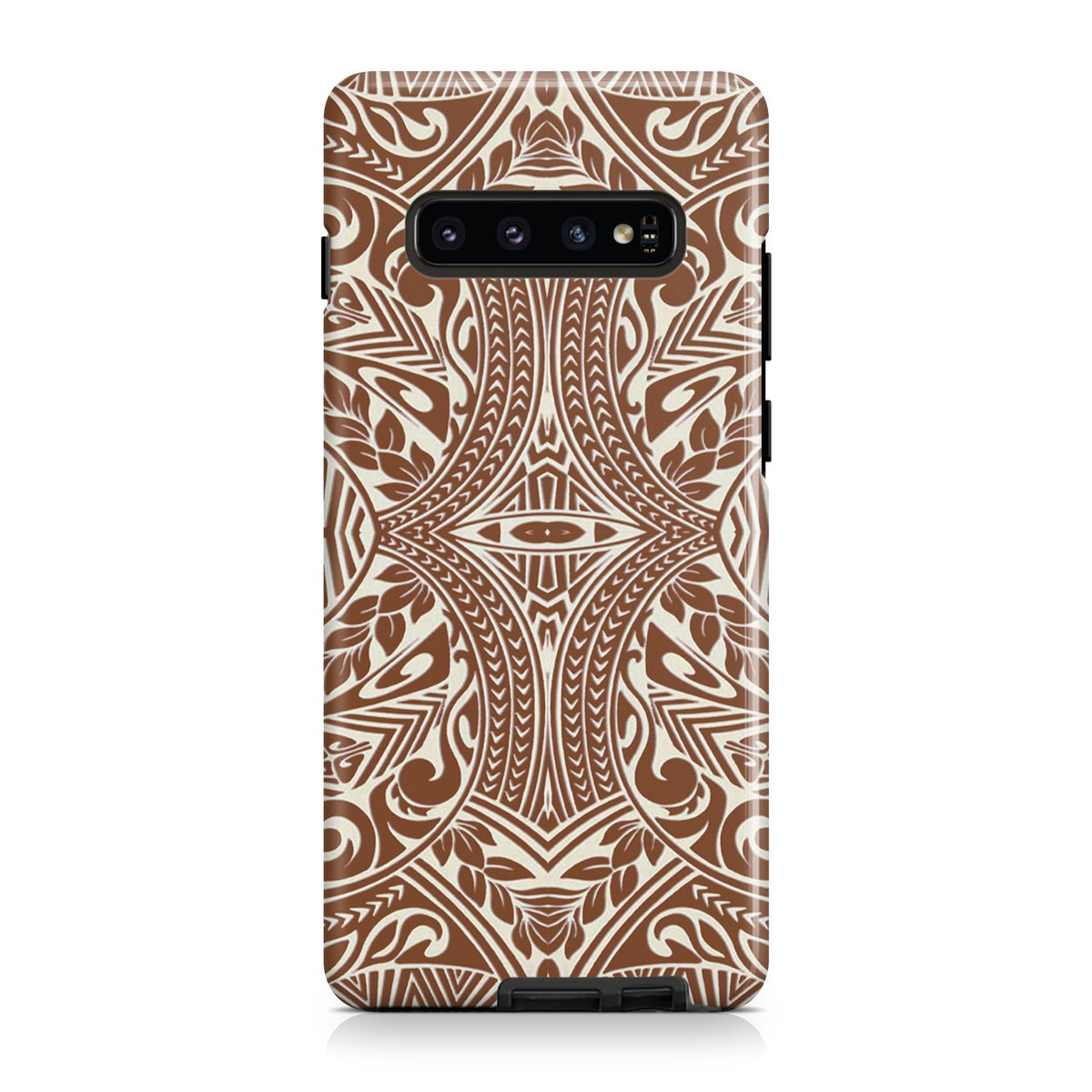 Polynesian Tribal Tough Case Brown Samsung Galaxy S10+ - Polynesian Pride