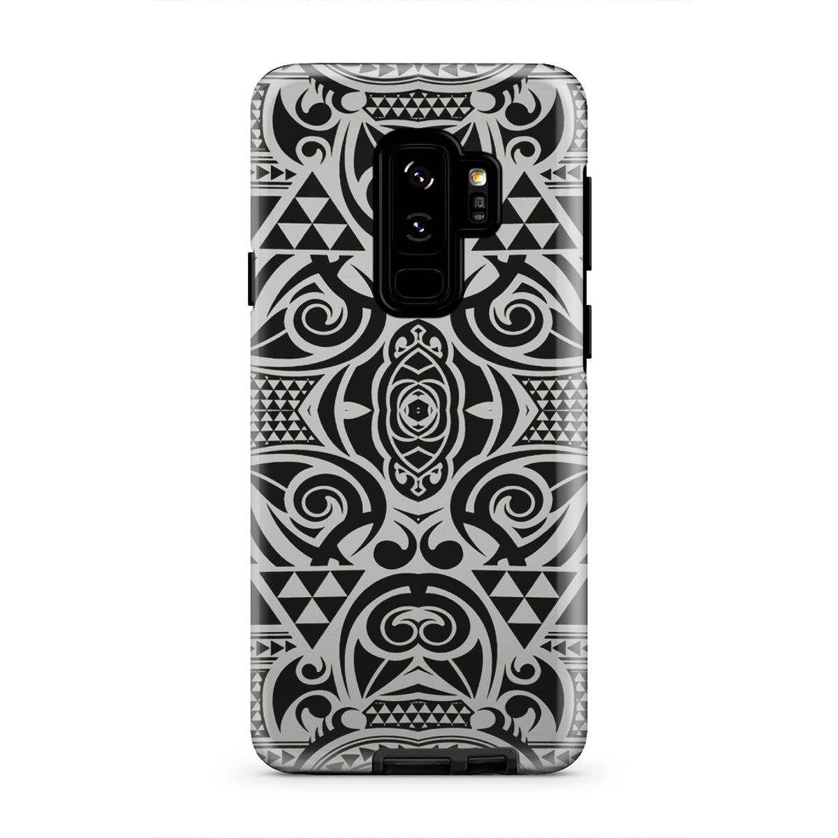 Polynesian Tribal Tough Case Black White Samsung Galaxy S9 Plus - Polynesian Pride