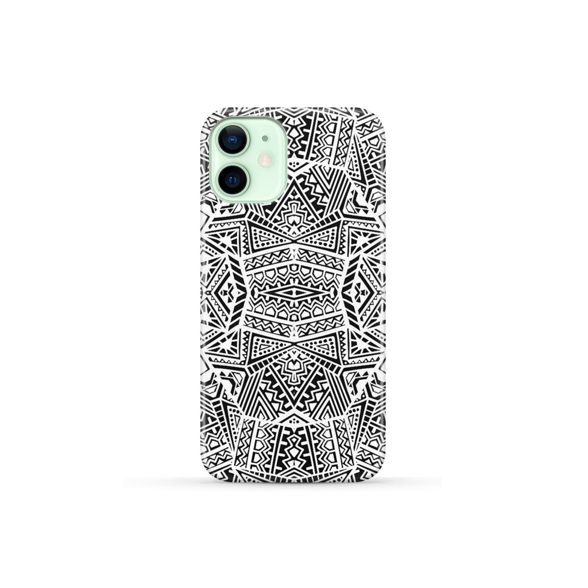 Polynesian Phone Case White And Black iPhone 12 Mini - Polynesian Pride