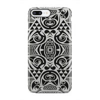 Polynesian Tribal Tough Case Black White iPhone 8 Plus - Polynesian Pride