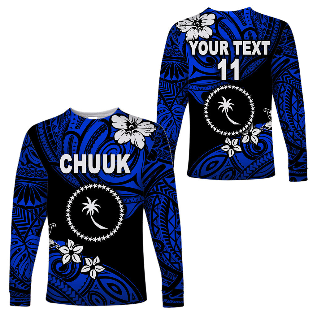 (Custom Personalised) FSM Chuuk Long Sleeve Shirts Unique Vibes - Blue LT8 Unisex Blue - Polynesian Pride