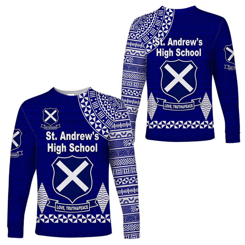 St. Andrew's High School Long Sleeve Shirt Simple Style LT8 Unisex Blue - Polynesian Pride