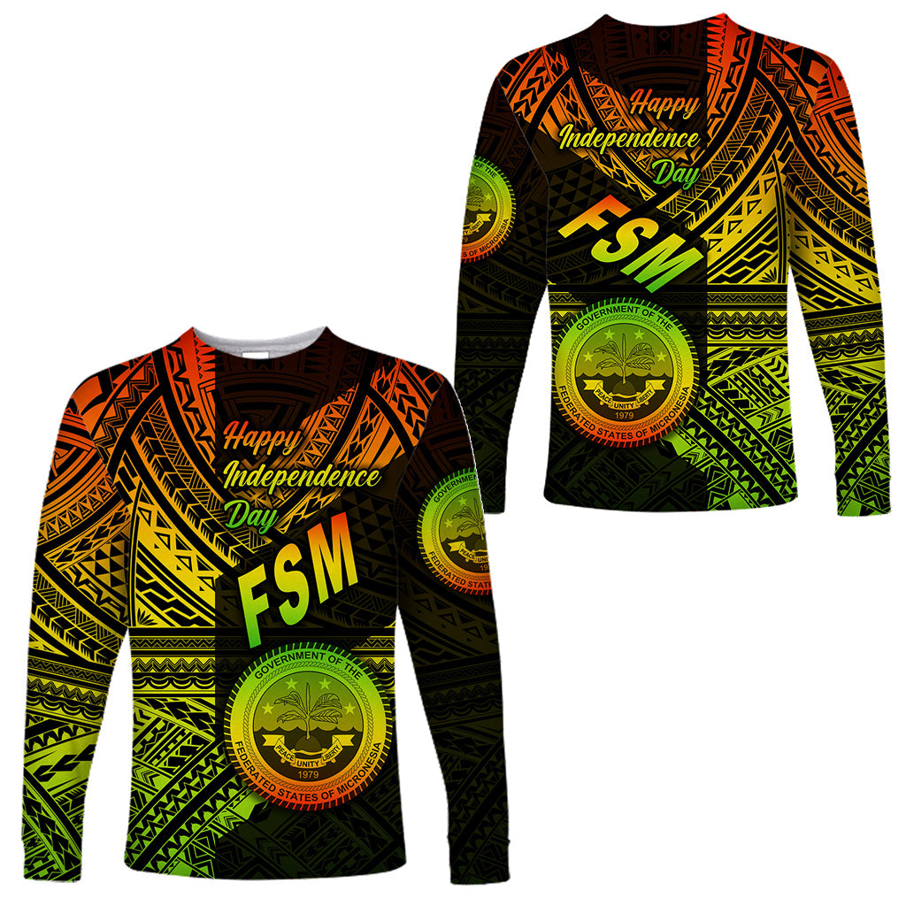 Federated States of Micronesia Long Sleeve Shirts FSM Happy Independence Day Original Vibes - Reggae LT8 Unisex Reggae - Polynesian Pride