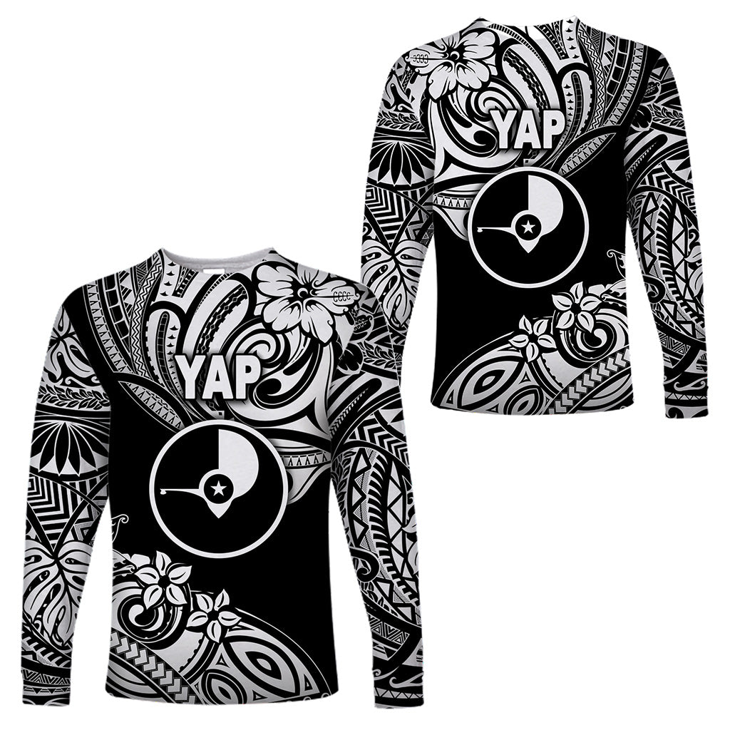 FSM Yap Long Sleeve Shirts Unique Vibes - Black LT8 Unisex Black - Polynesian Pride