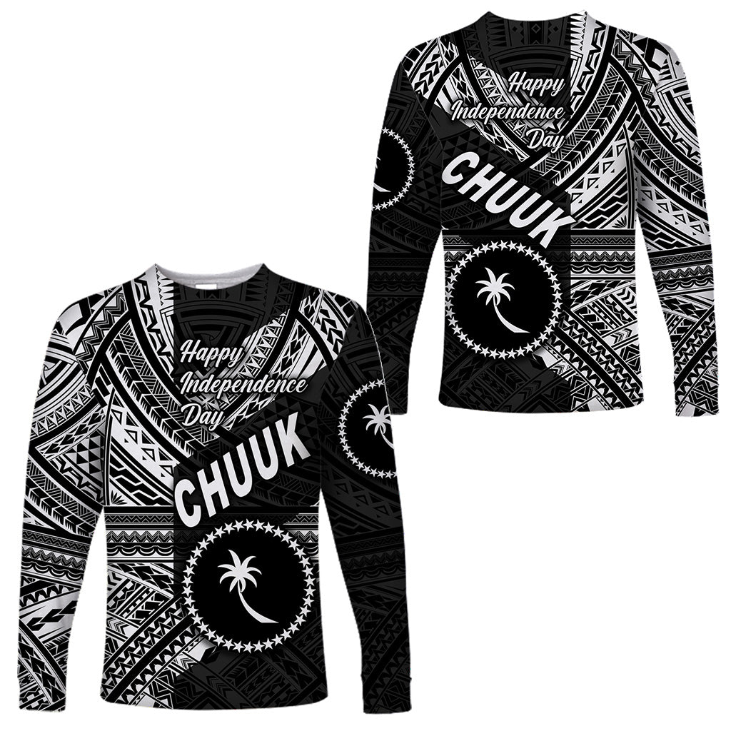 FSM Chuuk Long Sleeve Shirts Happy Independence Day Original Vibes - Black LT8 Unisex Black - Polynesian Pride