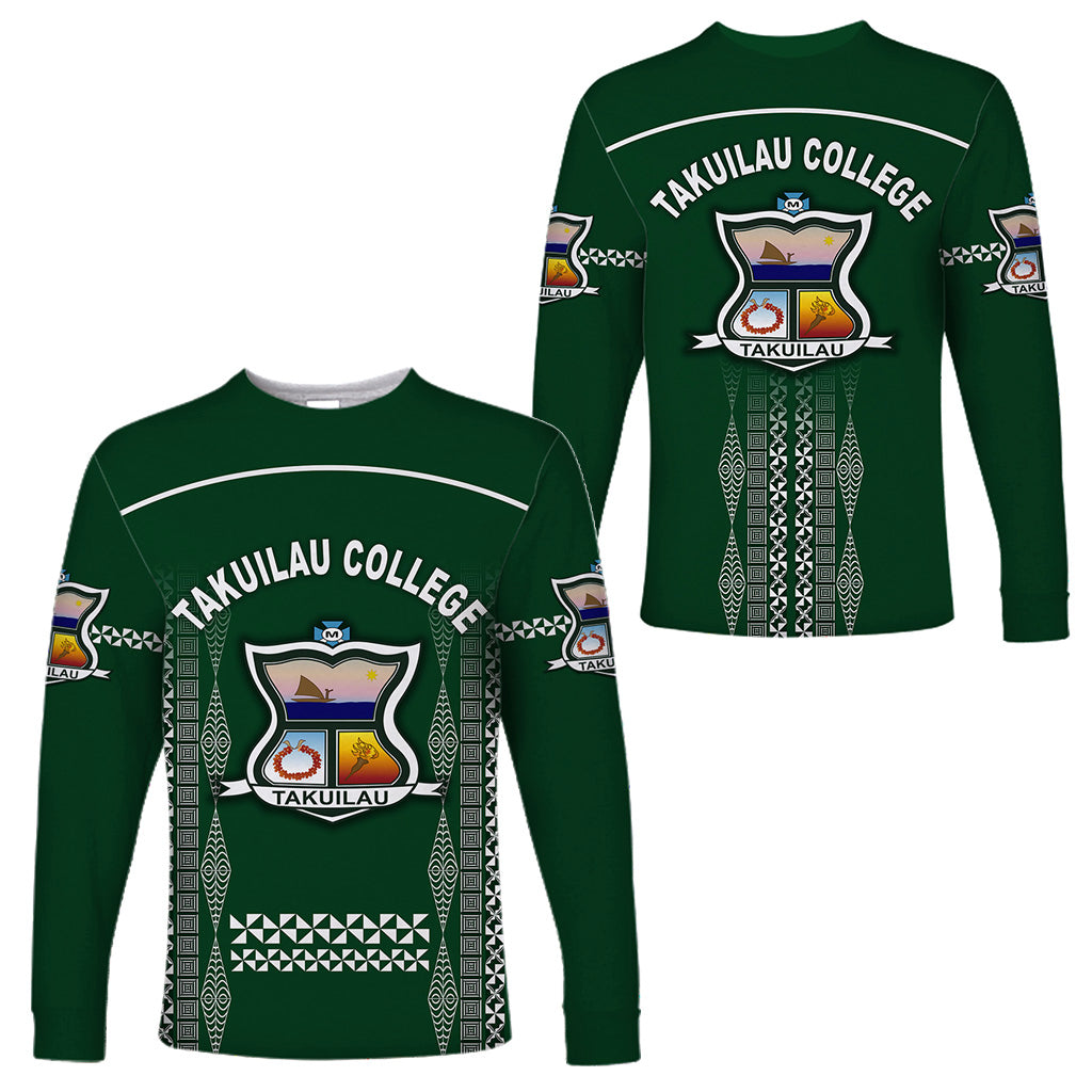 Tonga Takuilau College Long Sleeve Shirts Unique Style LT8 Unisex Green - Polynesian Pride