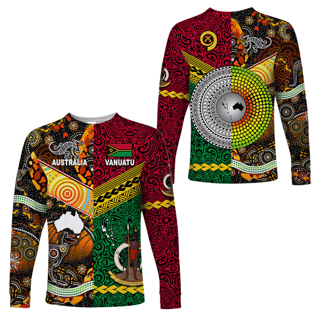 Vanuatu And Australia Long Sleeve Shirt Together LT8 Unisex Red - Polynesian Pride