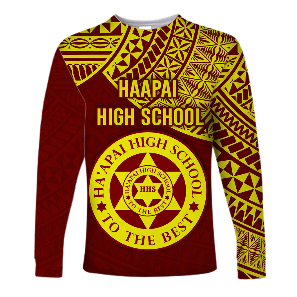 (Custom Personalised) Haapai High School Long Sleeve Shirts Maroon and Gold LT4 Unisex Blue - Polynesian Pride