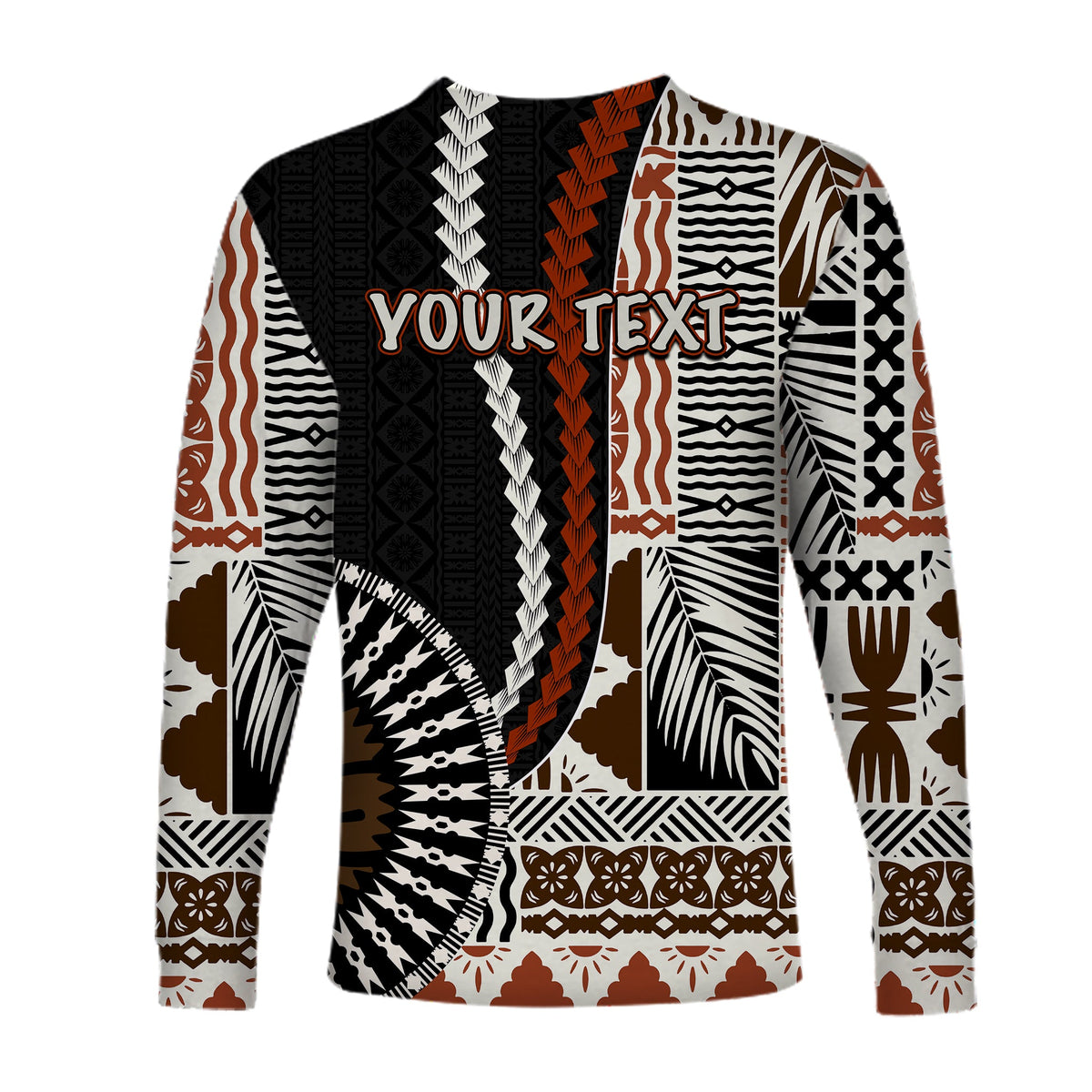 (Custom Personalised) Bula FIji Long Sleeve Shirt Masi Tapa Patterns Style LT6 - Polynesian Pride