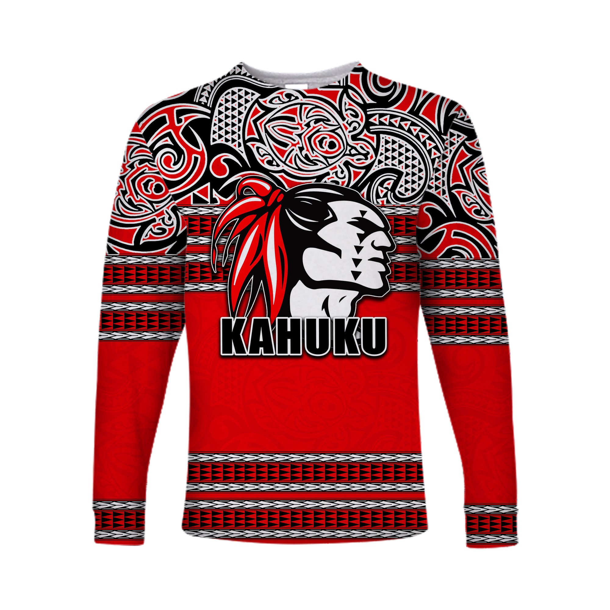 (Custom Personalised)Hawaii Kahuku High & Intermediate School Long Sleeve Shirt No.1 LT6 Unisex Red - Polynesian Pride