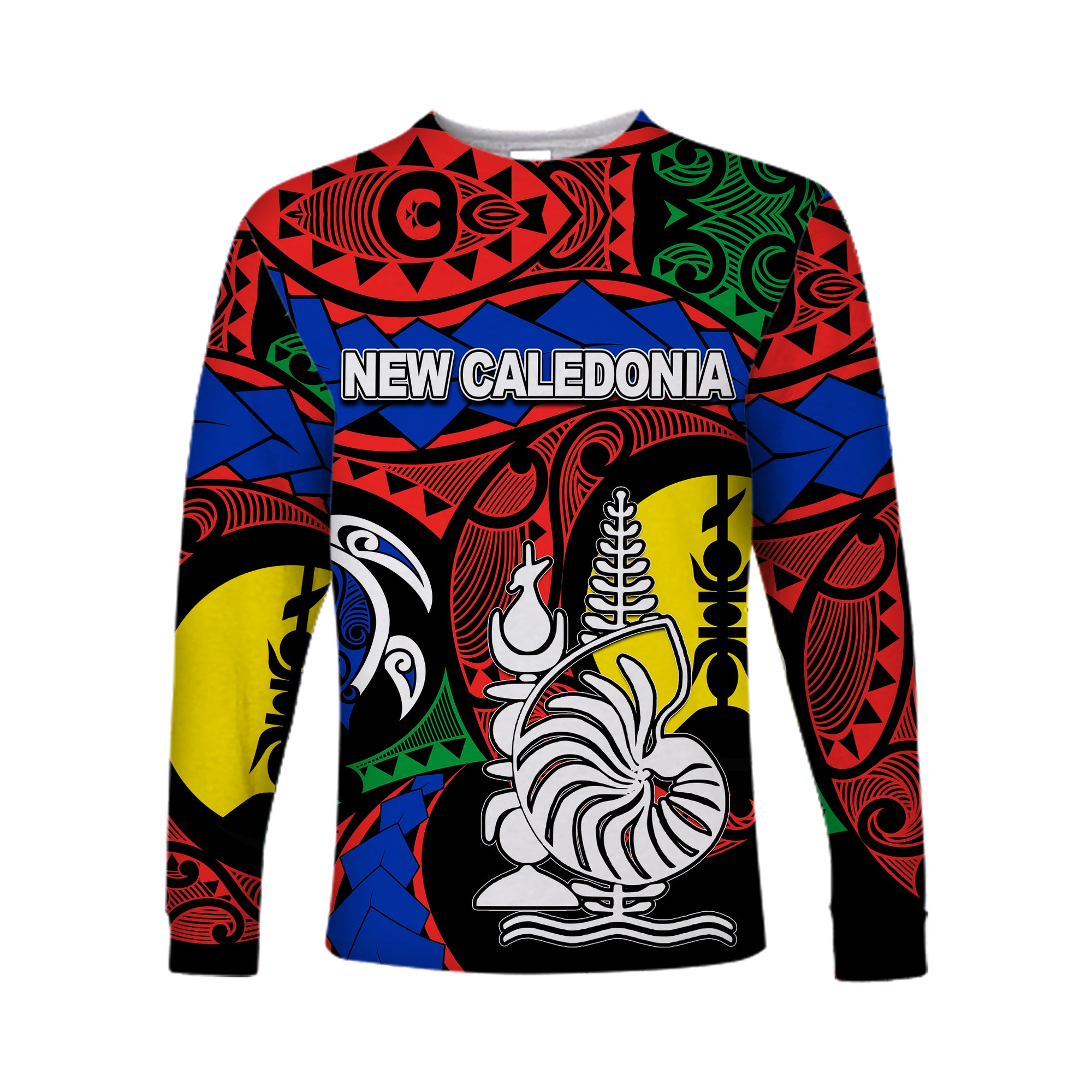 (Custom Personalised)New Caledonia Long Sleeve Shirts Color Flag LT6 Unisex Red - Polynesian Pride