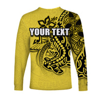 (Custom Personalised) Hammerhead shark Long Sleeve Shirts Polynesian Yellow Style LT6 - Polynesian Pride