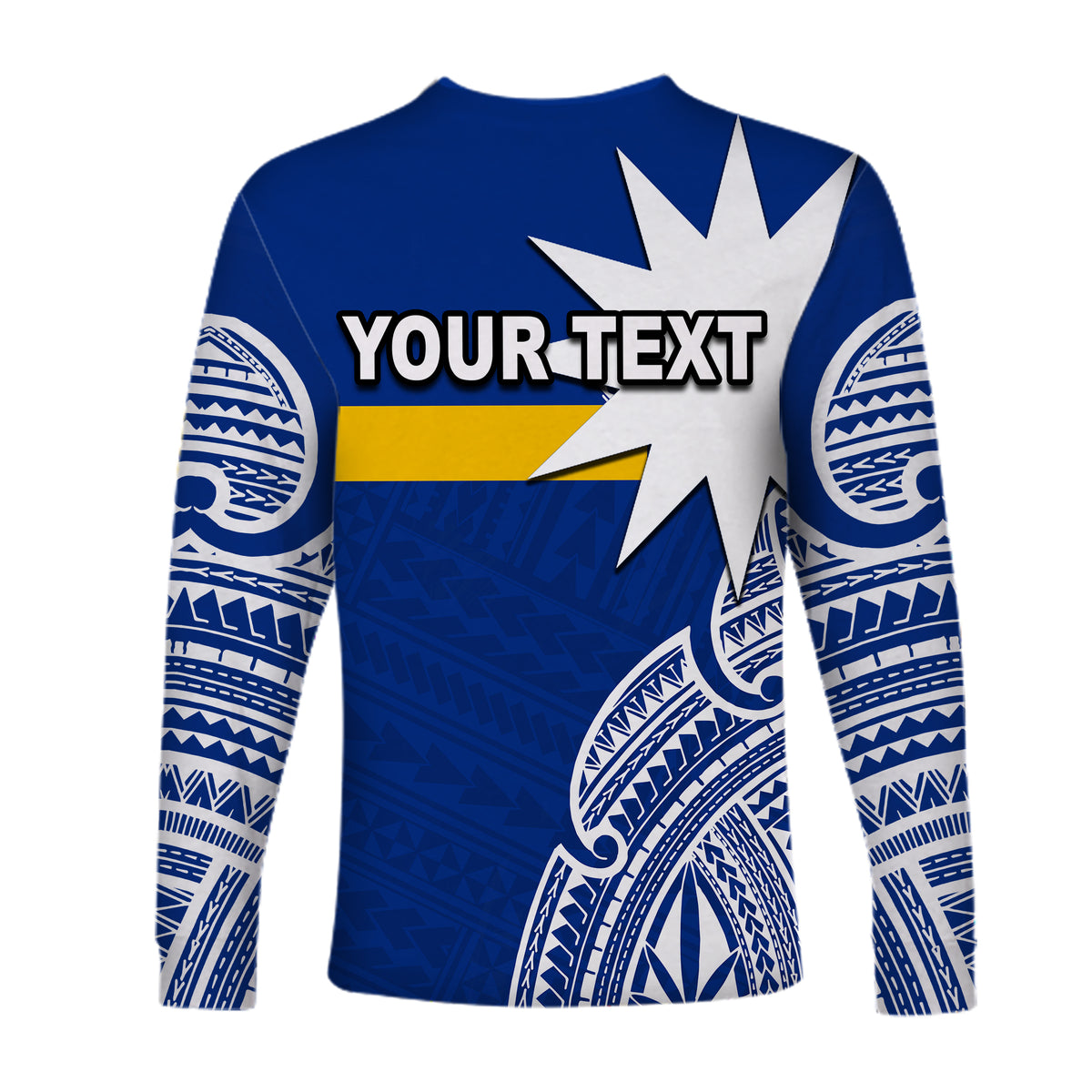 (Custom Personalised) Nauru Long Sleeve Shirts Flag In Heart No.1 LT6 - Polynesian Pride
