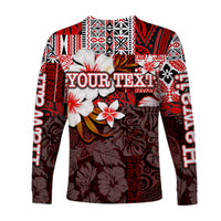 (Custom Personalised) Hawaii Fish Hook Long Sleeve Shirts Red Style LT6 - Polynesian Pride