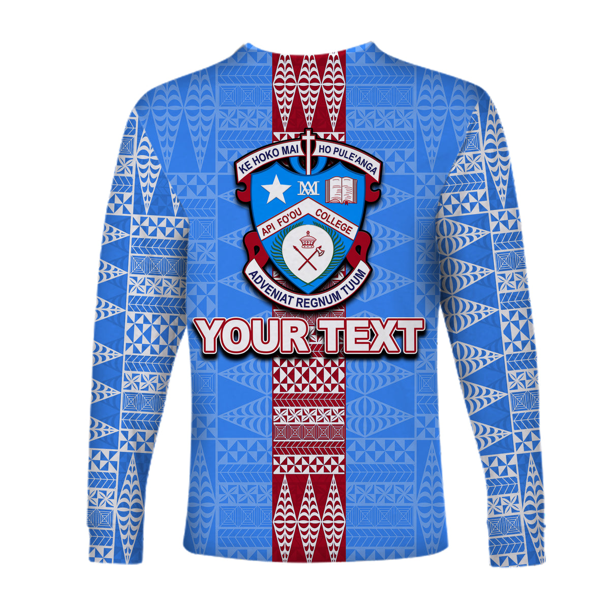 (Custom Personalised) Tonga Apifoou College Long Sleeve Shirts Tonga Simple Style LT6 - Polynesian Pride