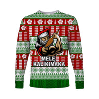 Hawaiian Santa Claus Warrior Long Sleeve Shirt Christmas LT6 Unisex - Polynesian Pride
