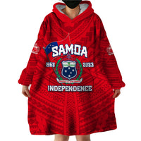 Samoa Independence Wearable Blanket Hoodie 2023 Red Style LT6 - Polynesian Pride
