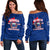 Samoa Independence Off Shoulder Sweater 2023 Blue Style LT6 Women Blue - Polynesian Pride